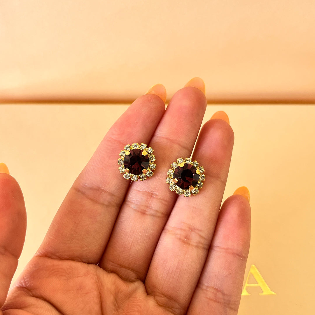 Purple flower preciosa crystals set