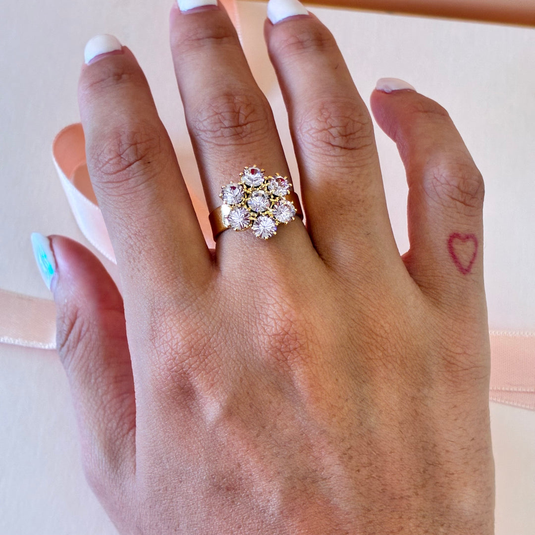 Lilac Preciosa crystals gold plated flower set