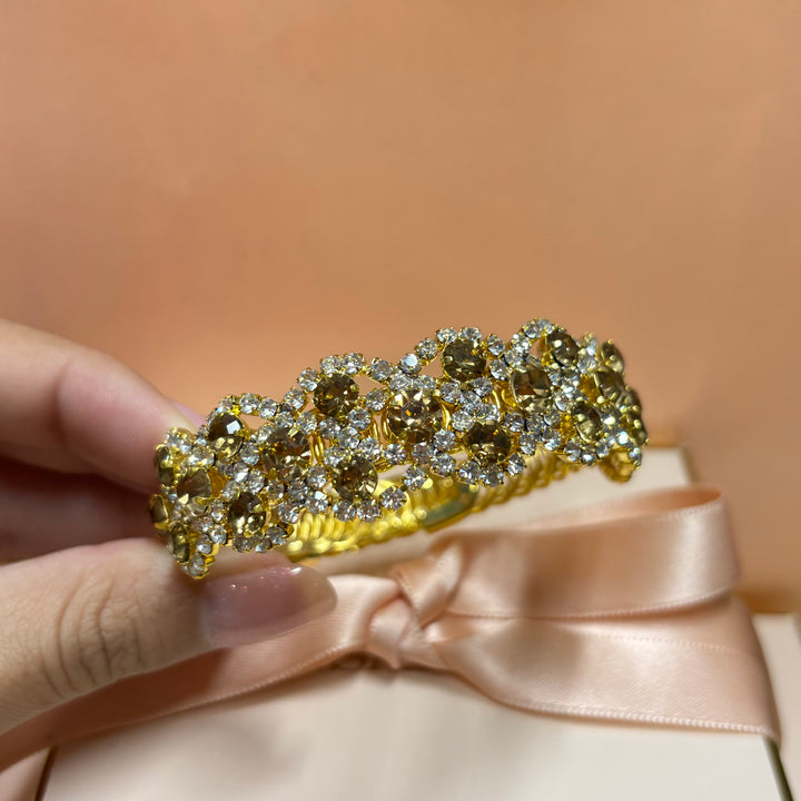 Bronze Rhinestone gold plated bracelet