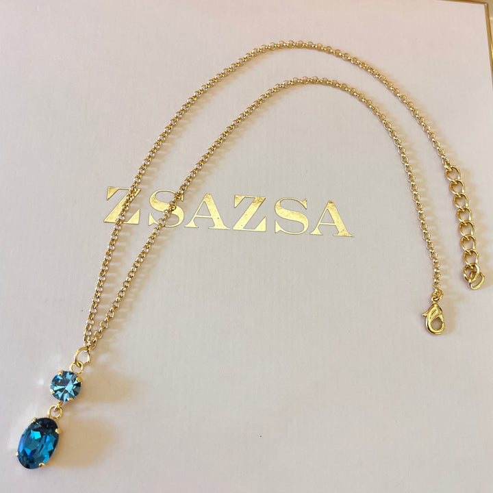 Verdemar and turquoise preciosa crystals pendant