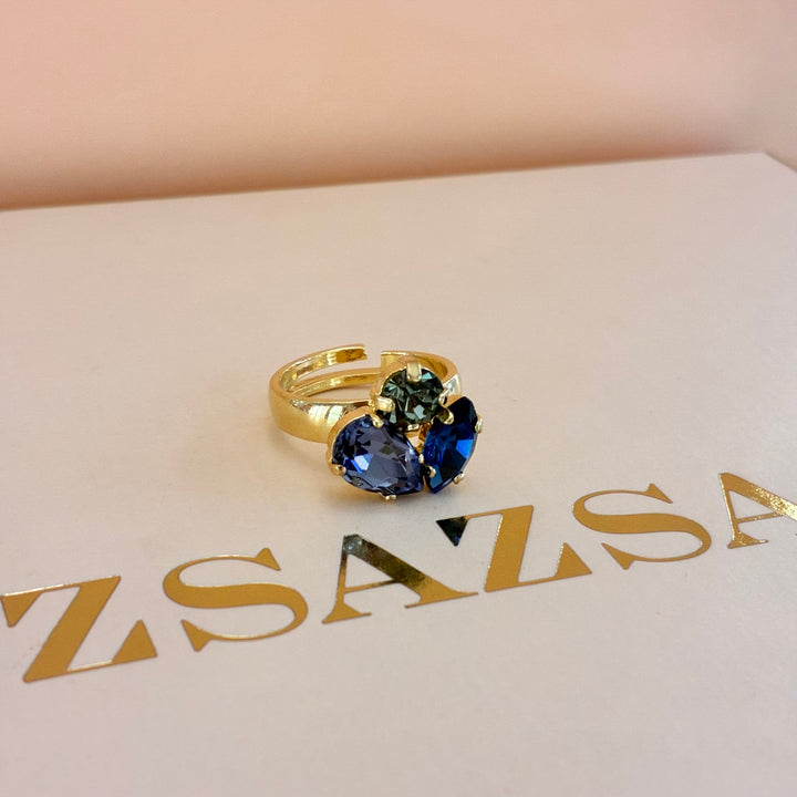 Mixed blue Swarovski crystals set