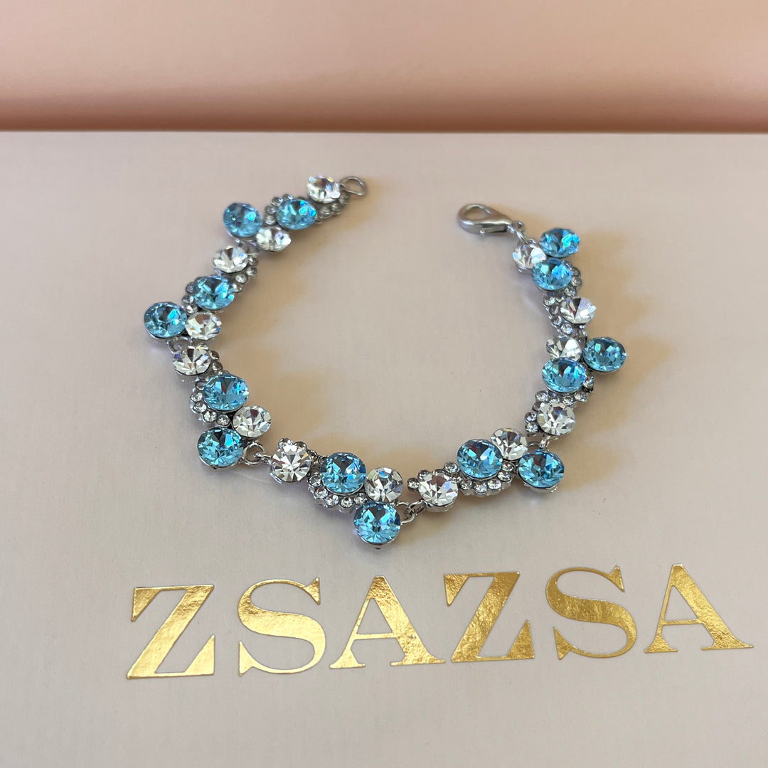 Turquoise elegant Swarovski crystals set