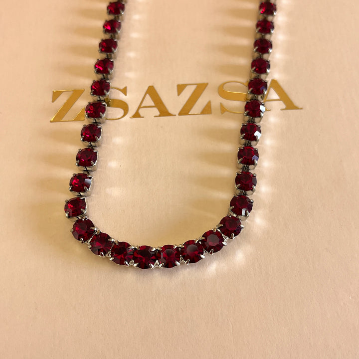 Dark red Swarovski crystals set