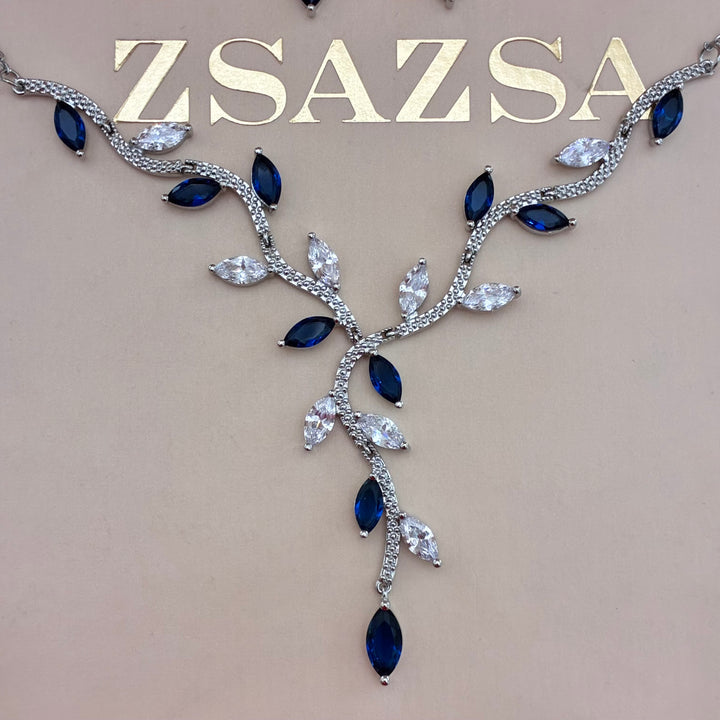 Marquise navy blue zircone set