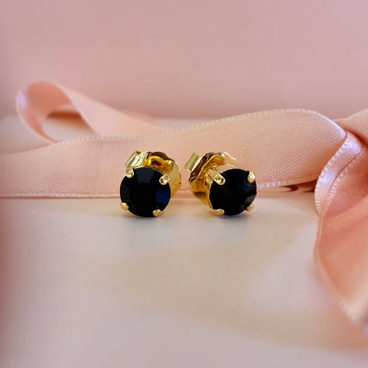 Black preciosa crystals studs