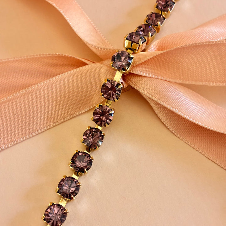Mauve Swarovski crystals bracelet