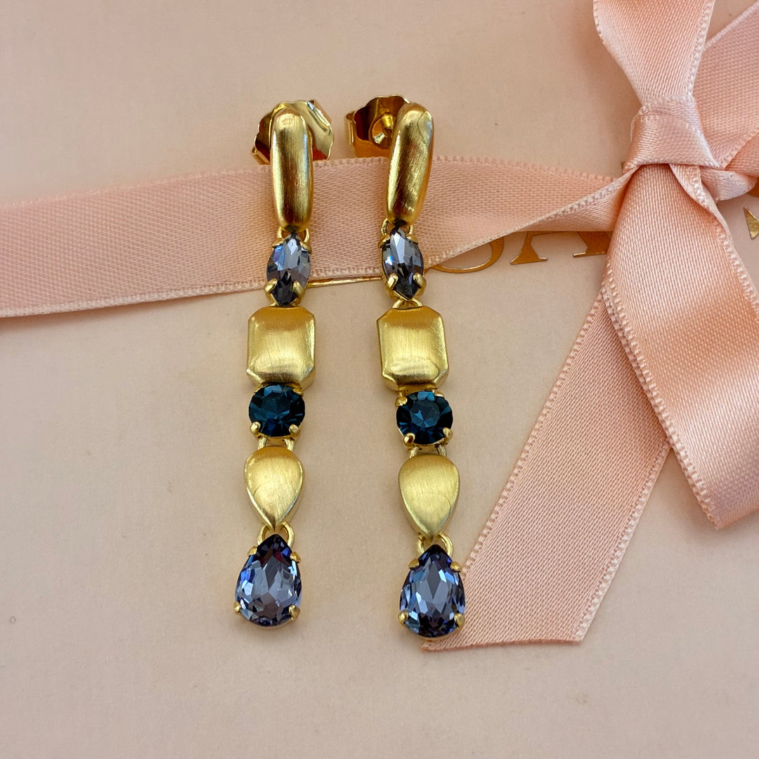 Mixed blue and purple Swarovski crystals set