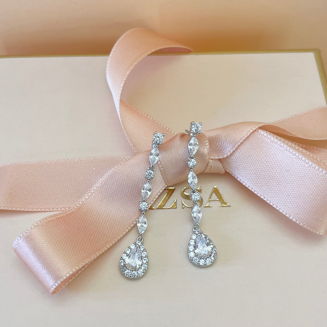 Silver zircone earrings