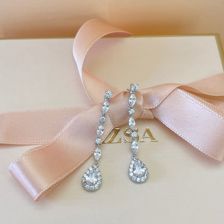 Silver zircone earrings