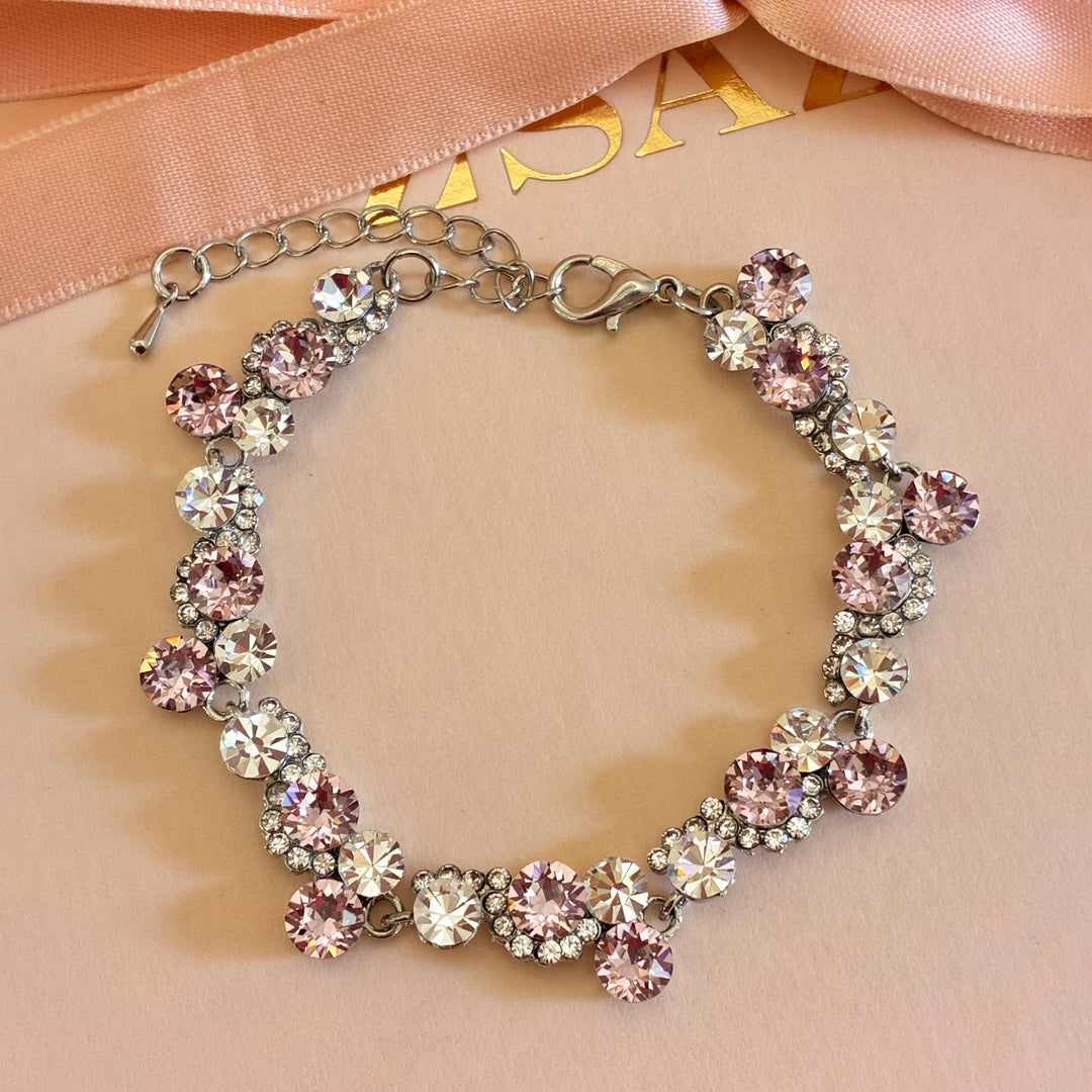 Lilac Swarovski crystals silver set