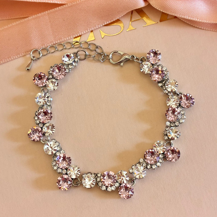 Lilac Swarovski crystals silver set