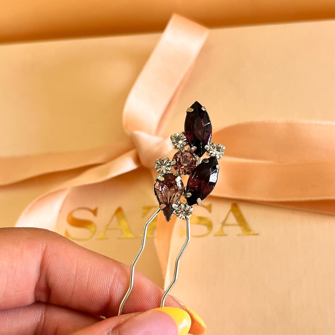 Purple preciosa crystals set