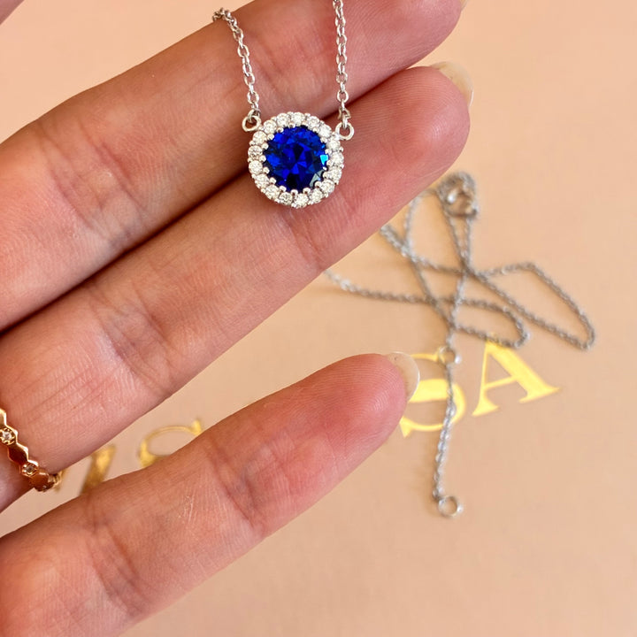 Royal blue sterling silver pendant