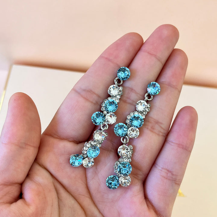 Turquoise elegant Swarovski crystals set