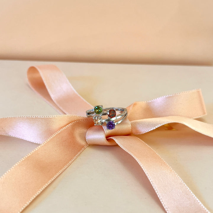 Multicolour zircone ring