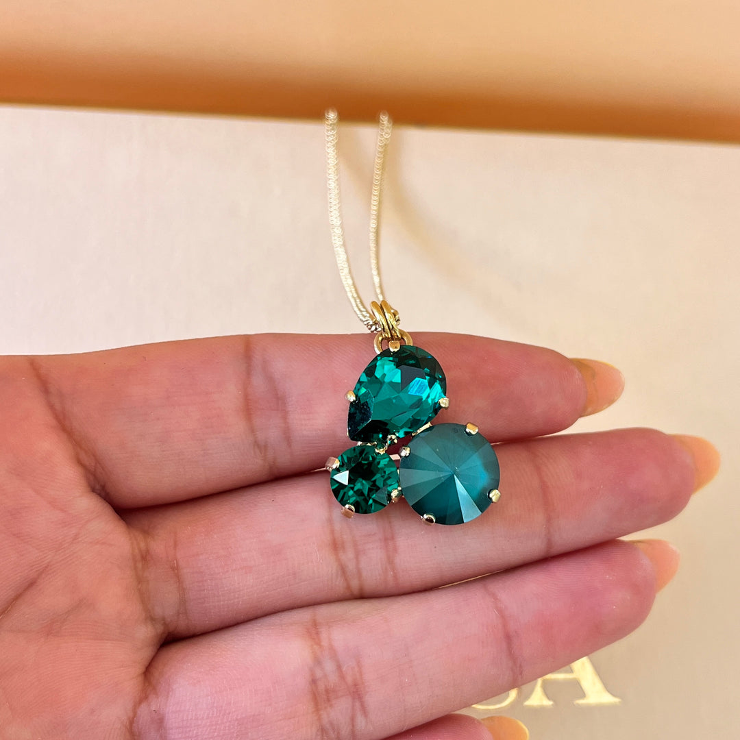 Dark green preciosa crystal pendant