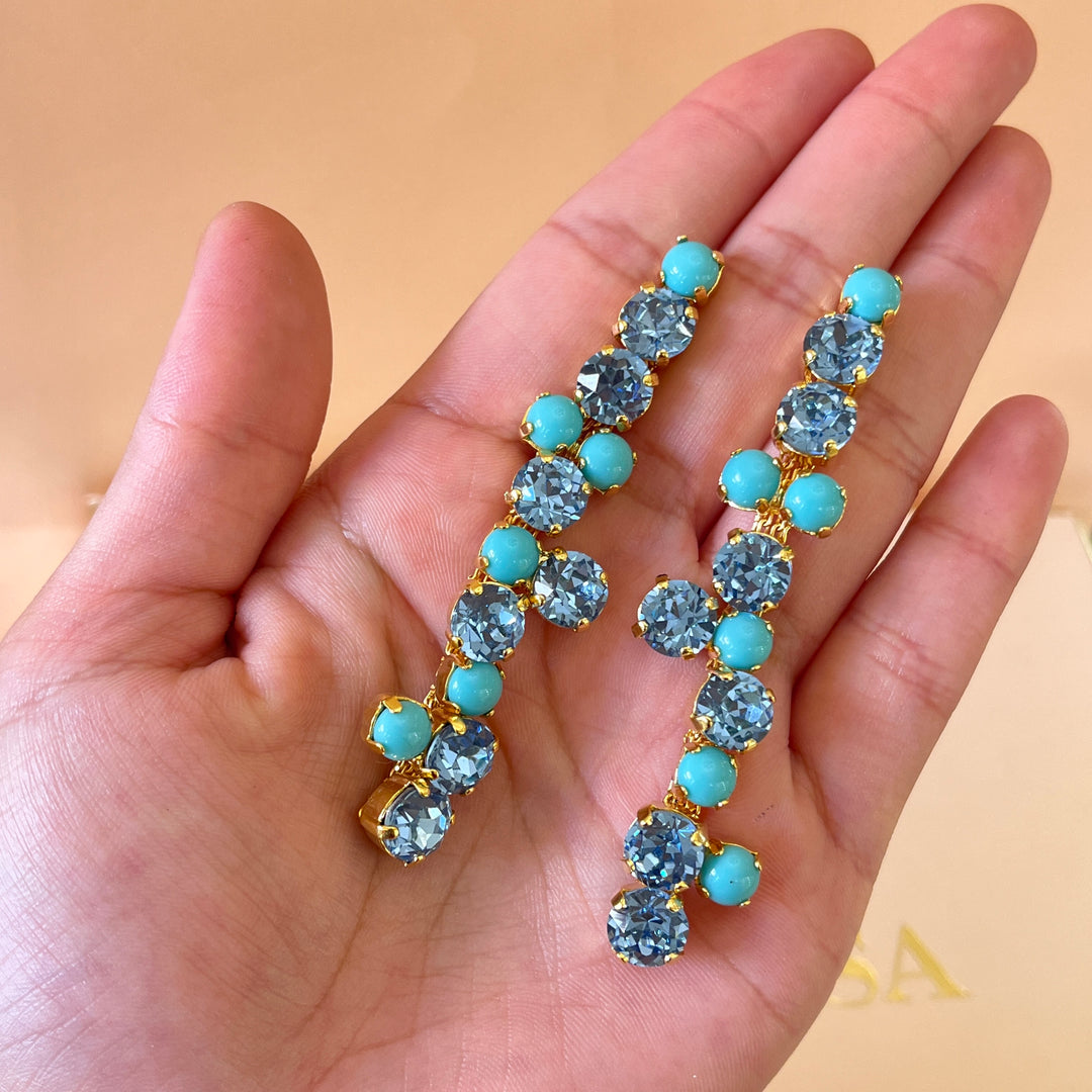 Turquoise & light blue earrings and bracelet