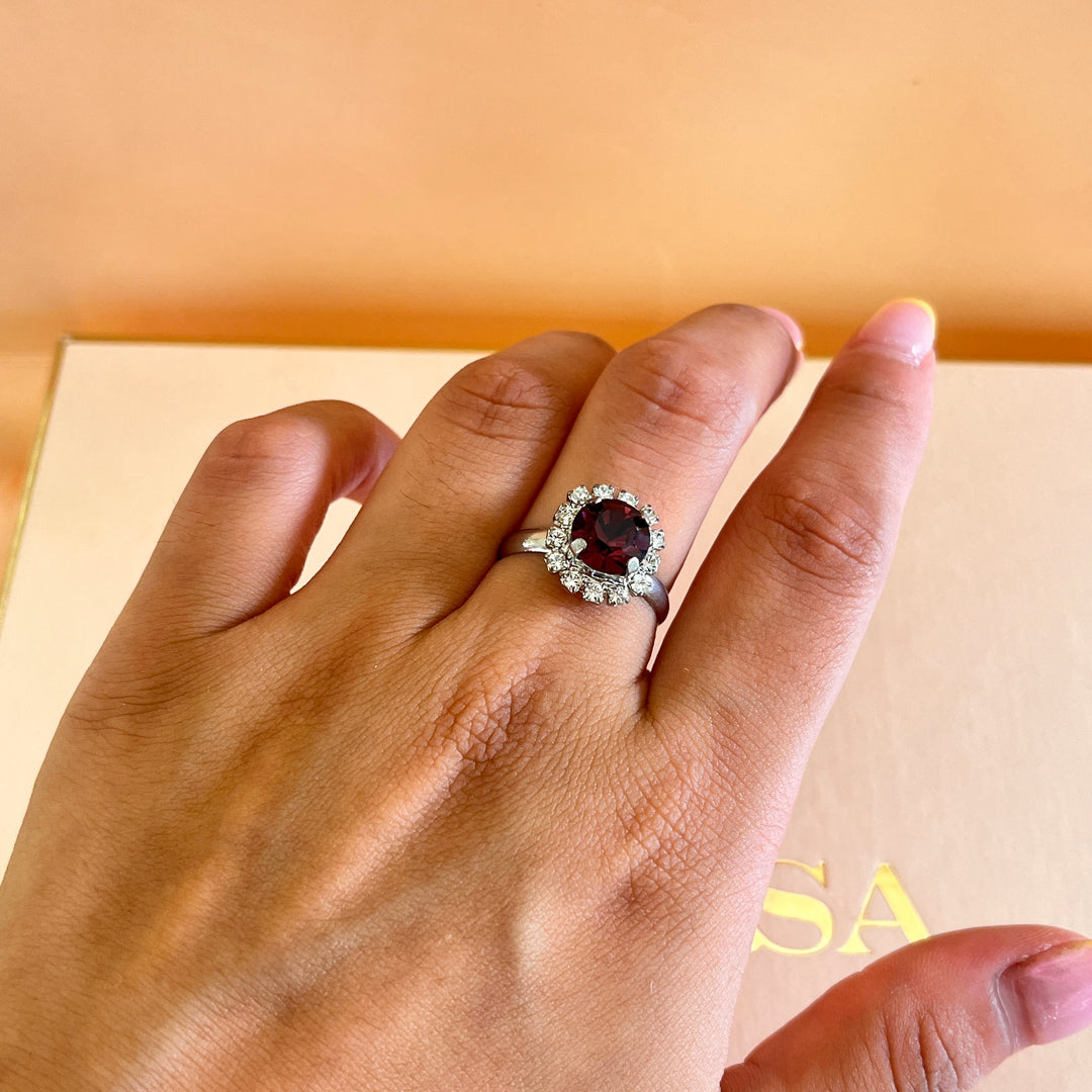 Purple flower preciosa crystals set