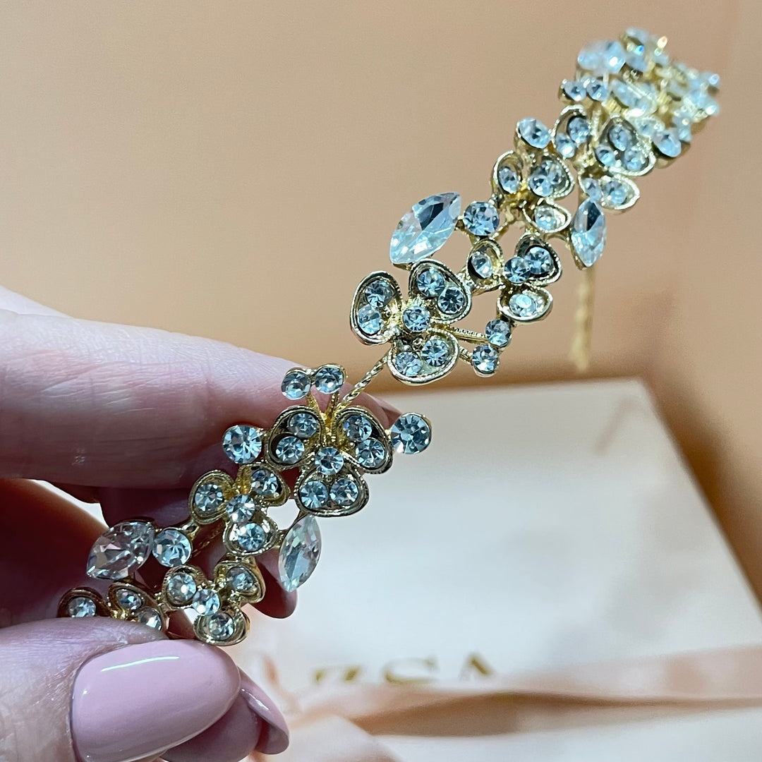 Versatile flowers and marquise headpiece