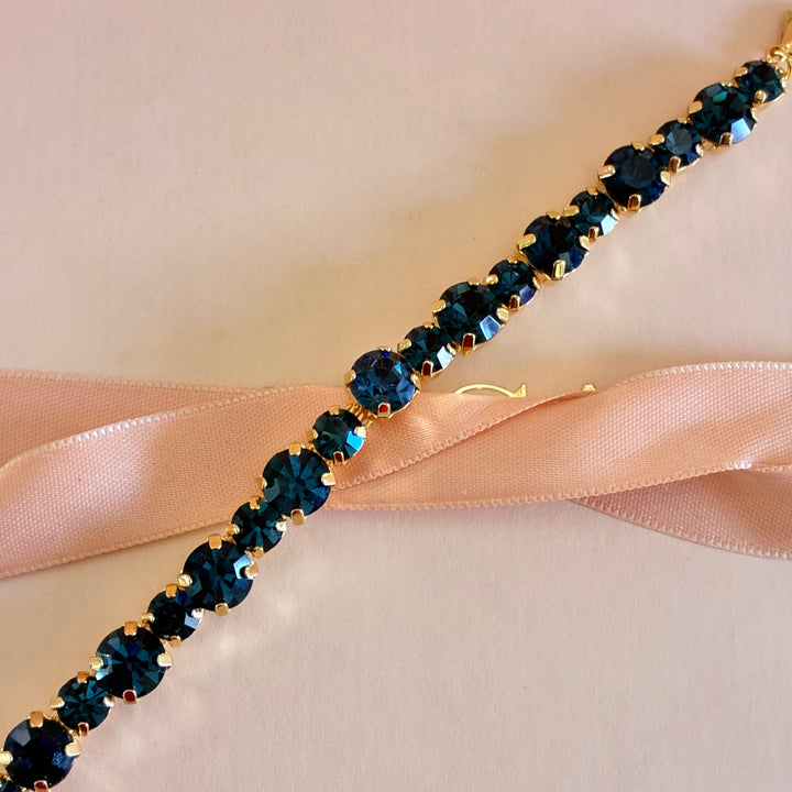 Navy blue Preciosa crystals bracelet