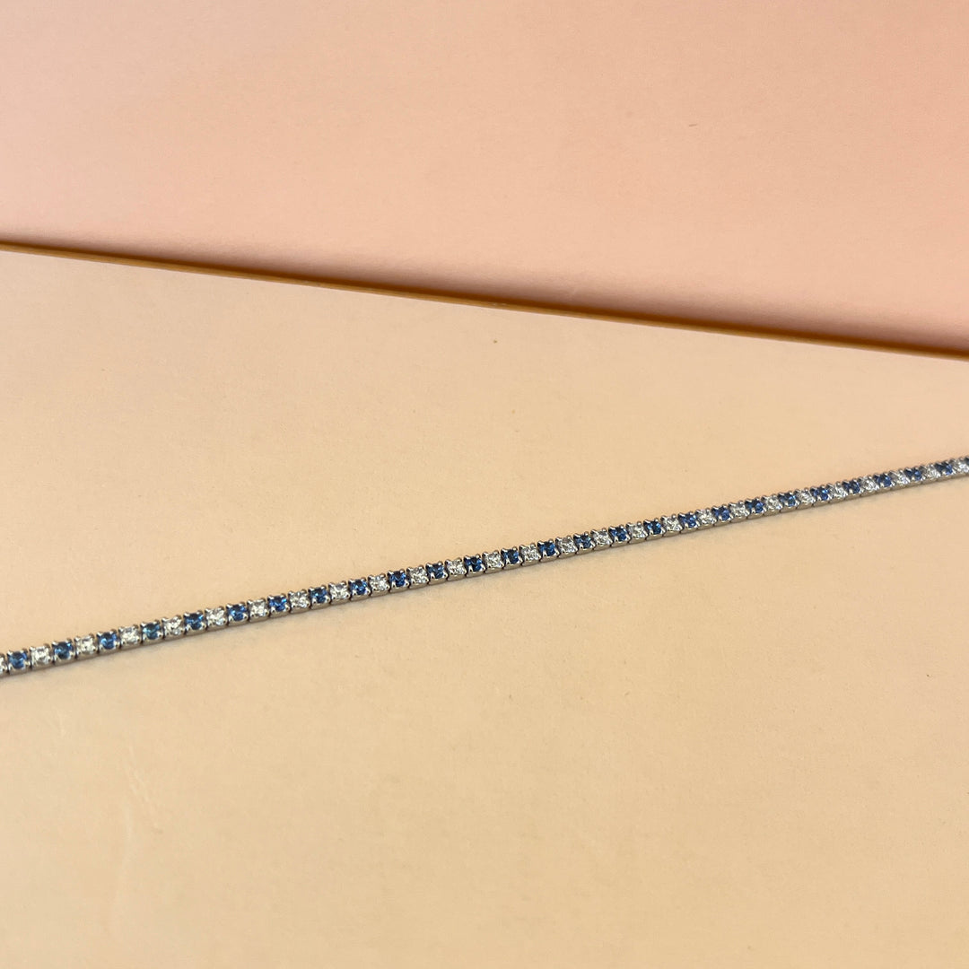 Light blue zircone tennis bracelet