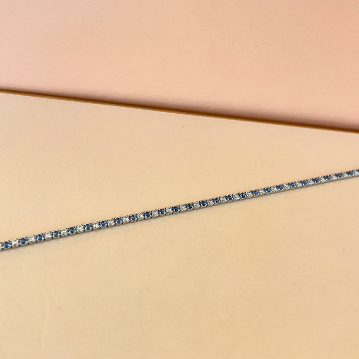 Light blue zircone tennis bracelet