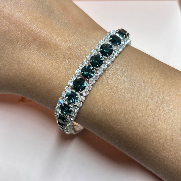 Navy blue rhinestone bracelet