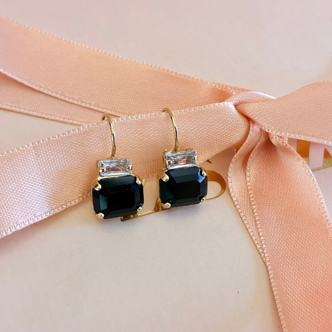 Black Swarovski crystals hooks