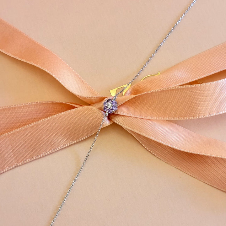 Dainty flower lilac sterling silver bracelet