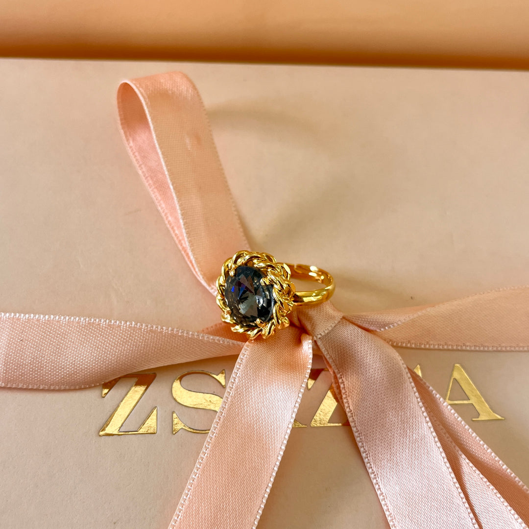 Grey preciosa crystal ring
