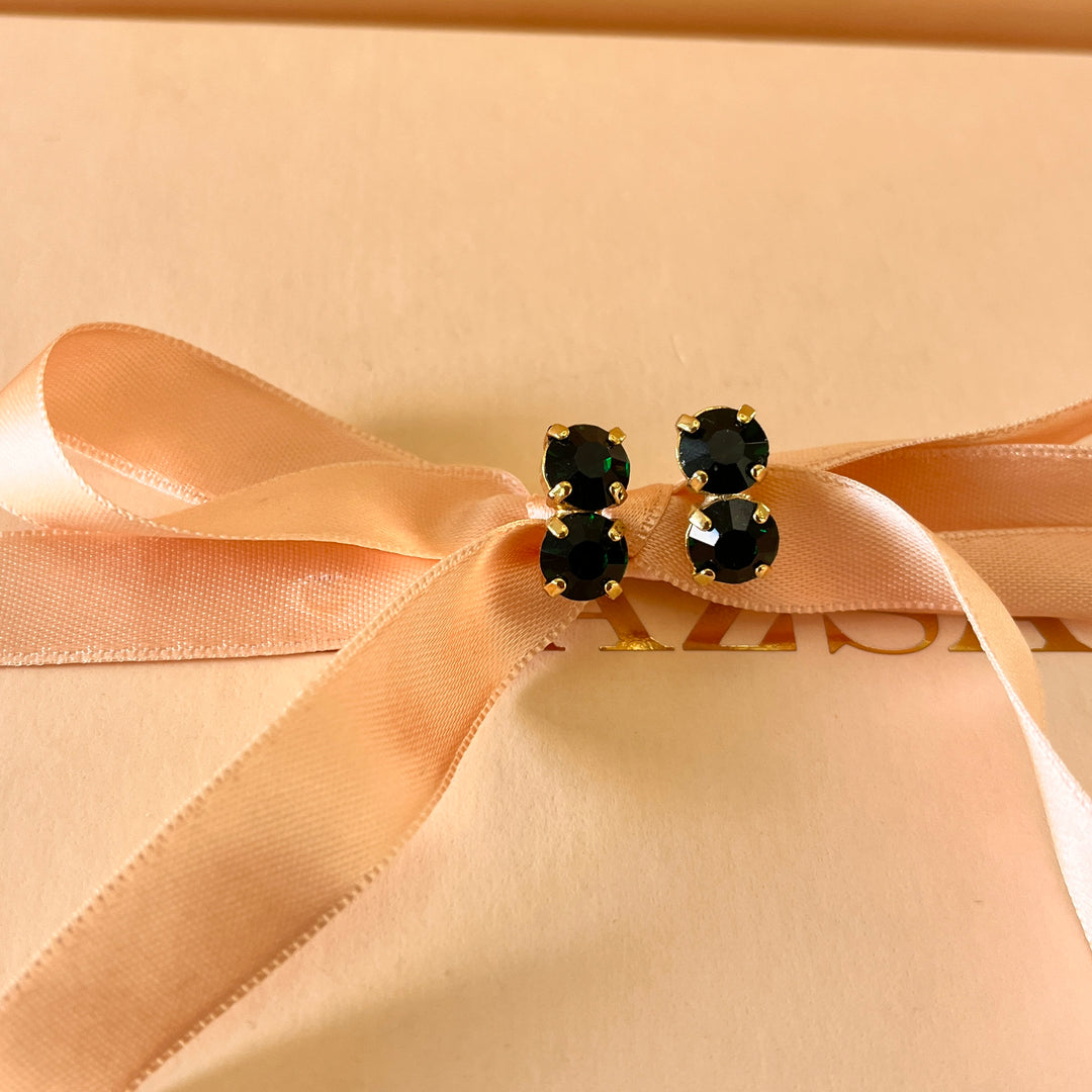 Dark green preciosa crystals studs