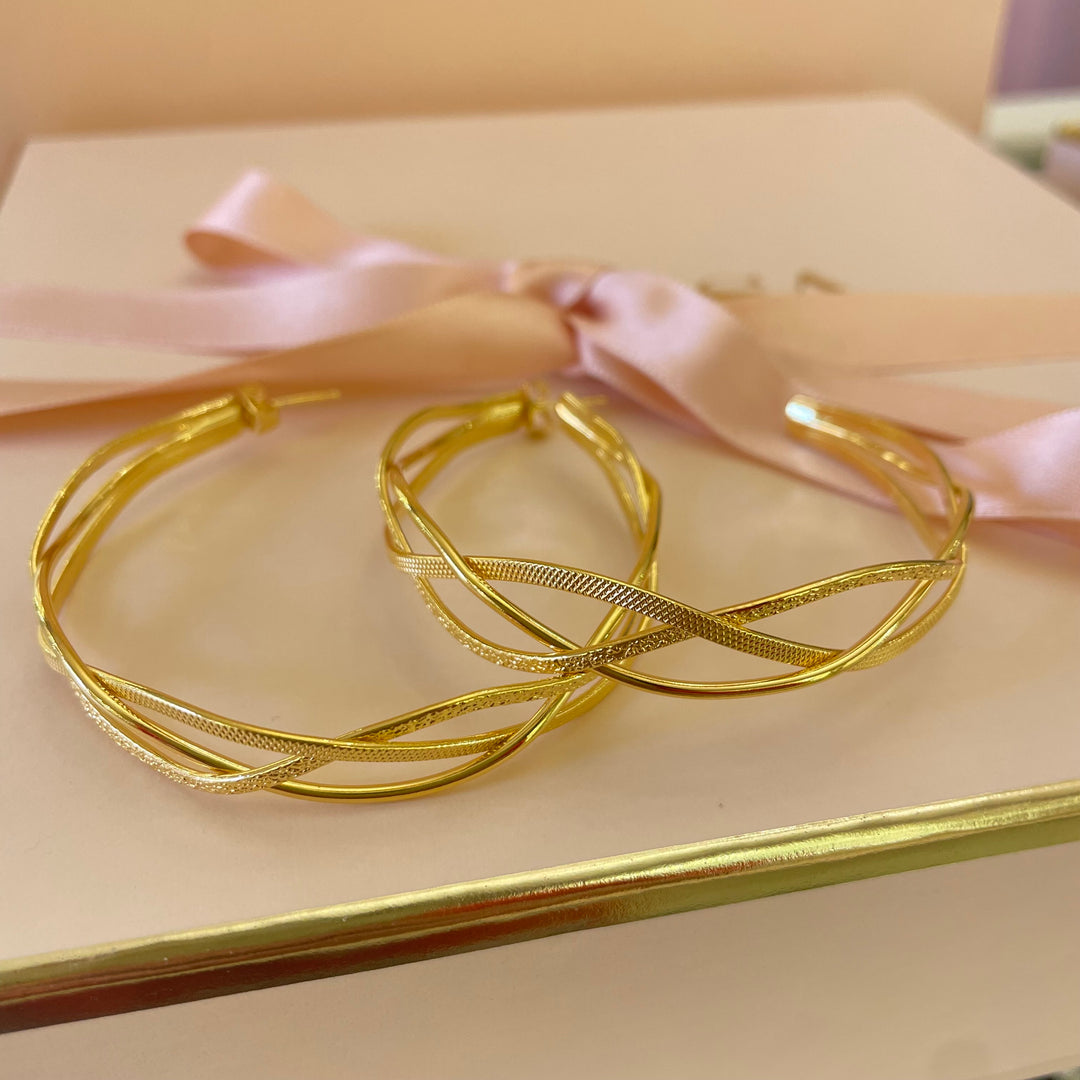 Twisted gold handmade set