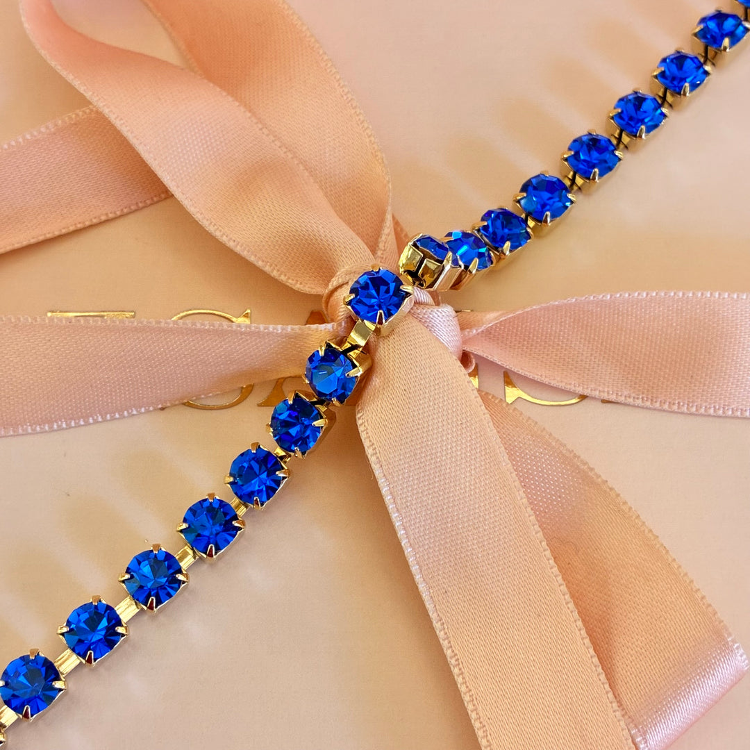 Royal blue Swarovski crystals bracelet