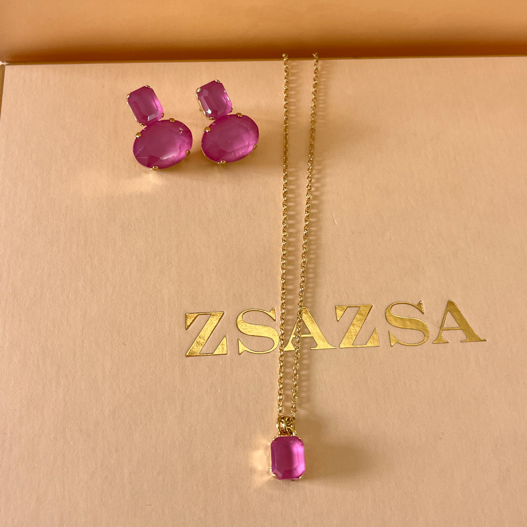 Pink Swarovski crystals set