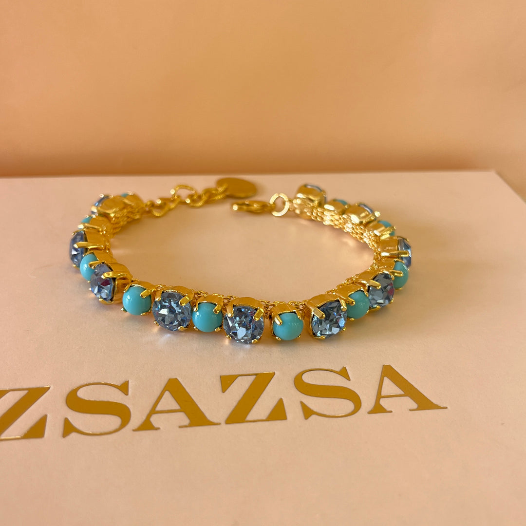 Turquoise & light blue earrings and bracelet