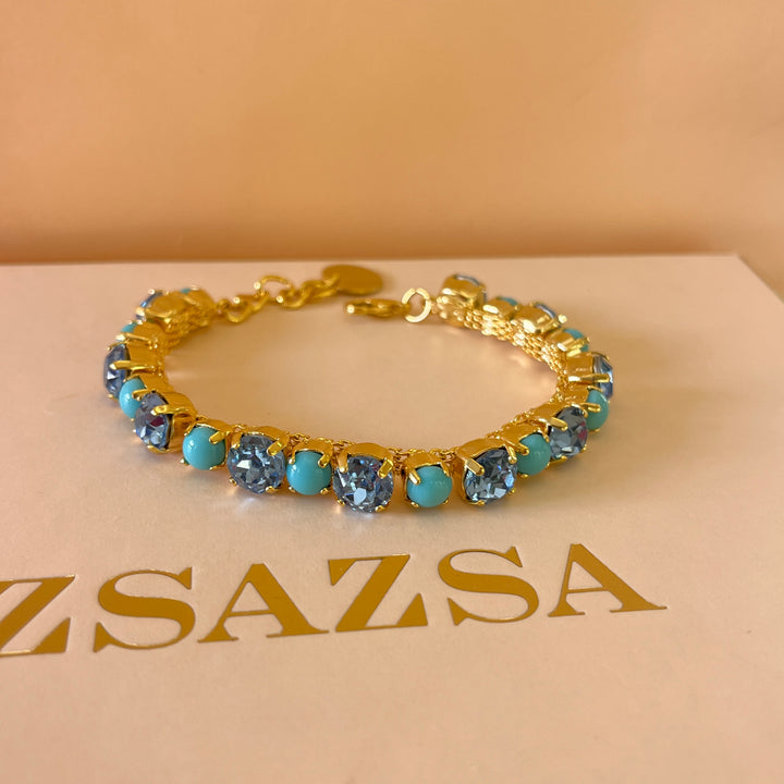 Turquoise & light blue earrings and bracelet