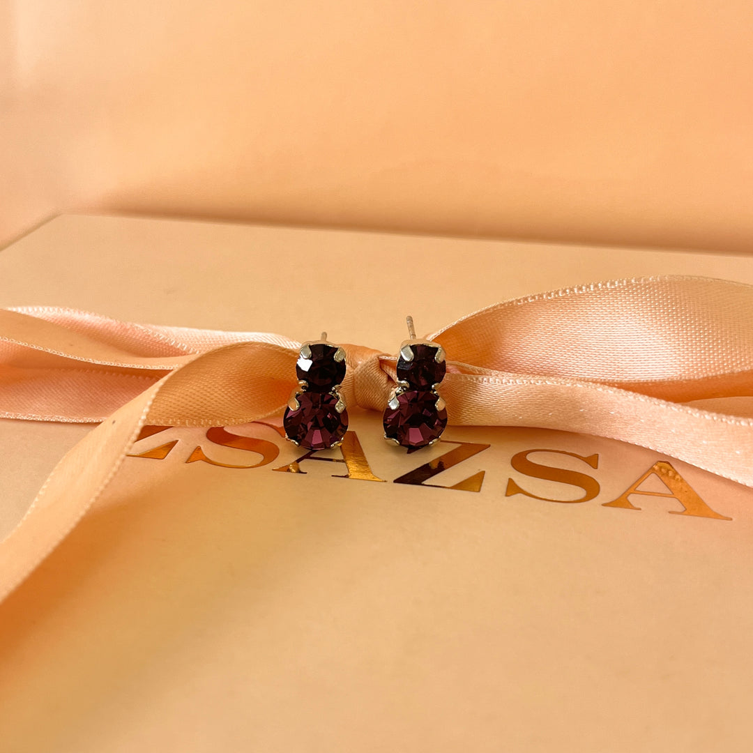 Purple preciosa crystals studs