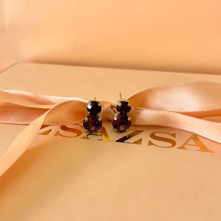 Purple preciosa crystals studs