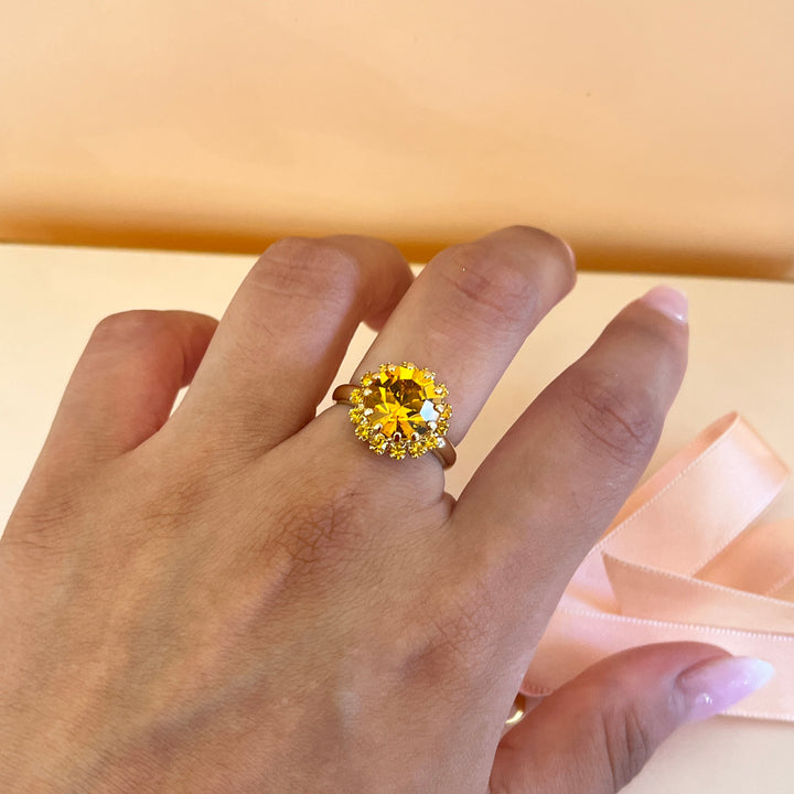 Topaz swarovski crystal ring