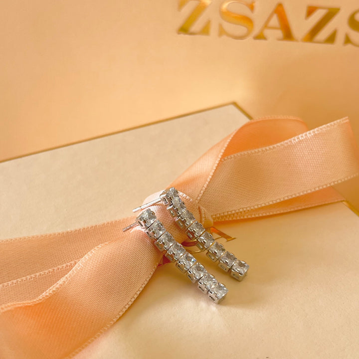 Silver zircone earrings