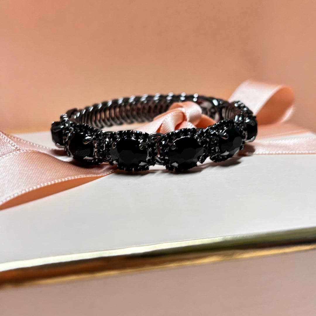 Black rhinestone bangle