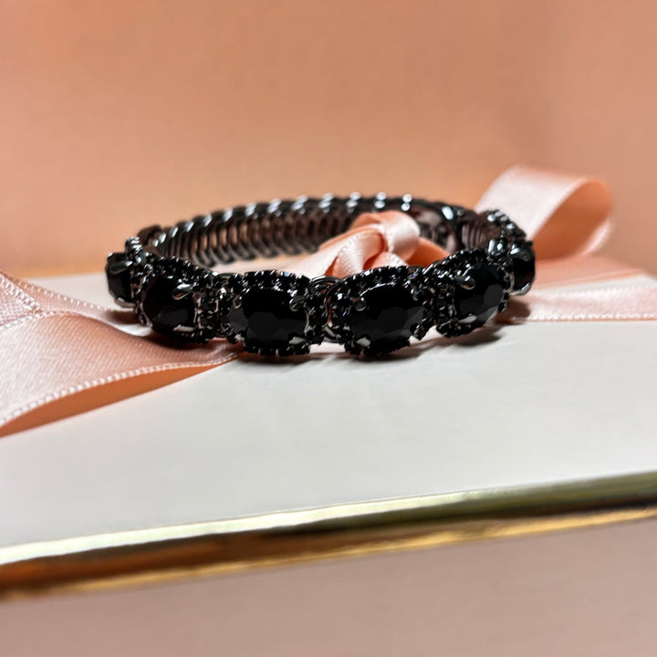 Black rhinestone bangle