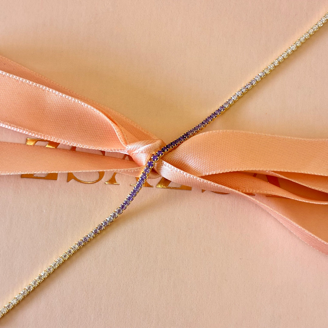 Purple Sterling silver gold plated set