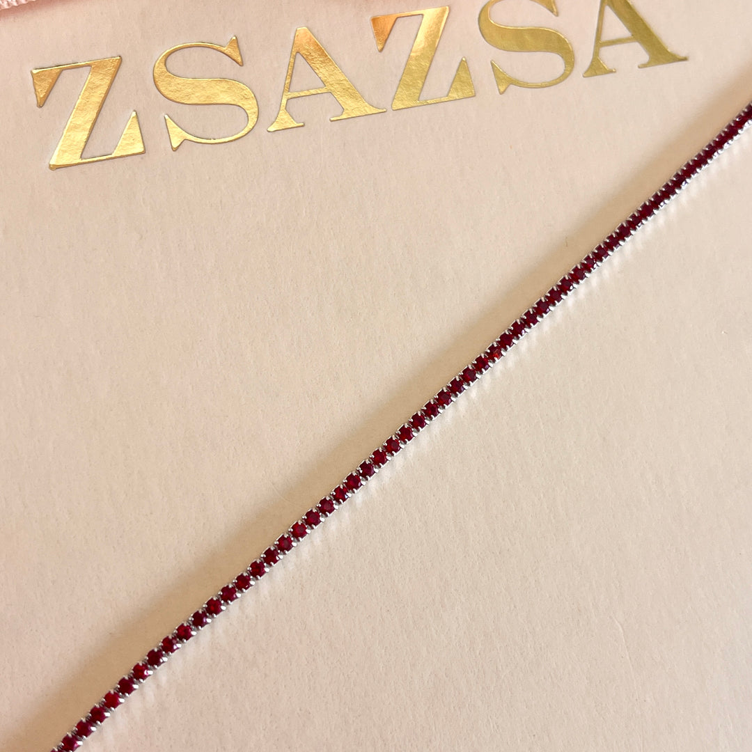 Dark red zircone bracelet