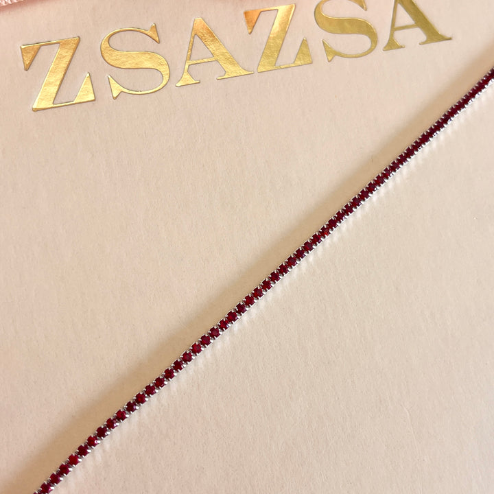 Dark red zircone bracelet