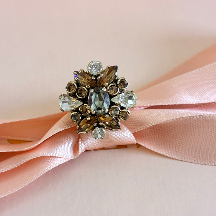 Marquise Brown and bronze Swarovski crystals ring