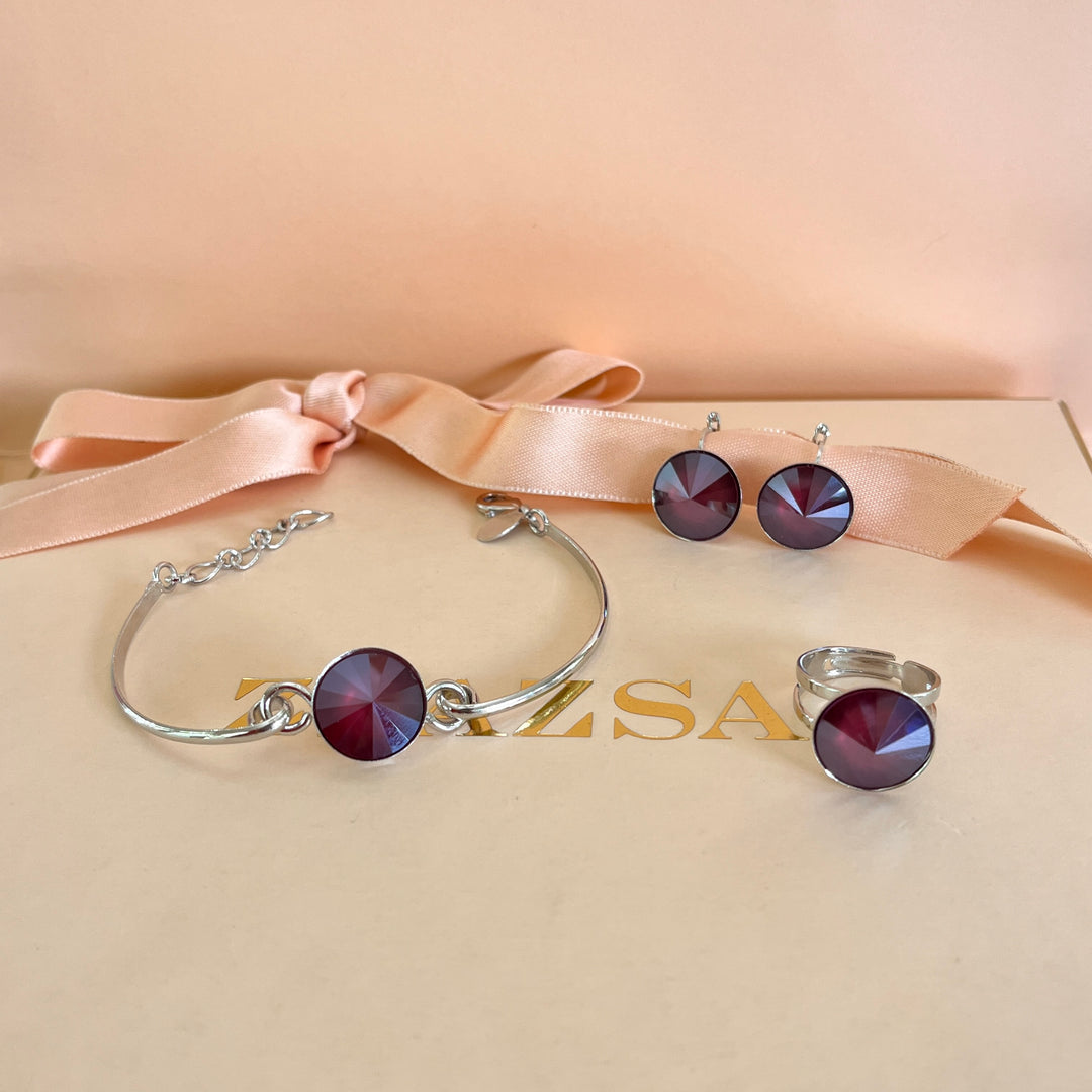 Purple Swarovski crystals set