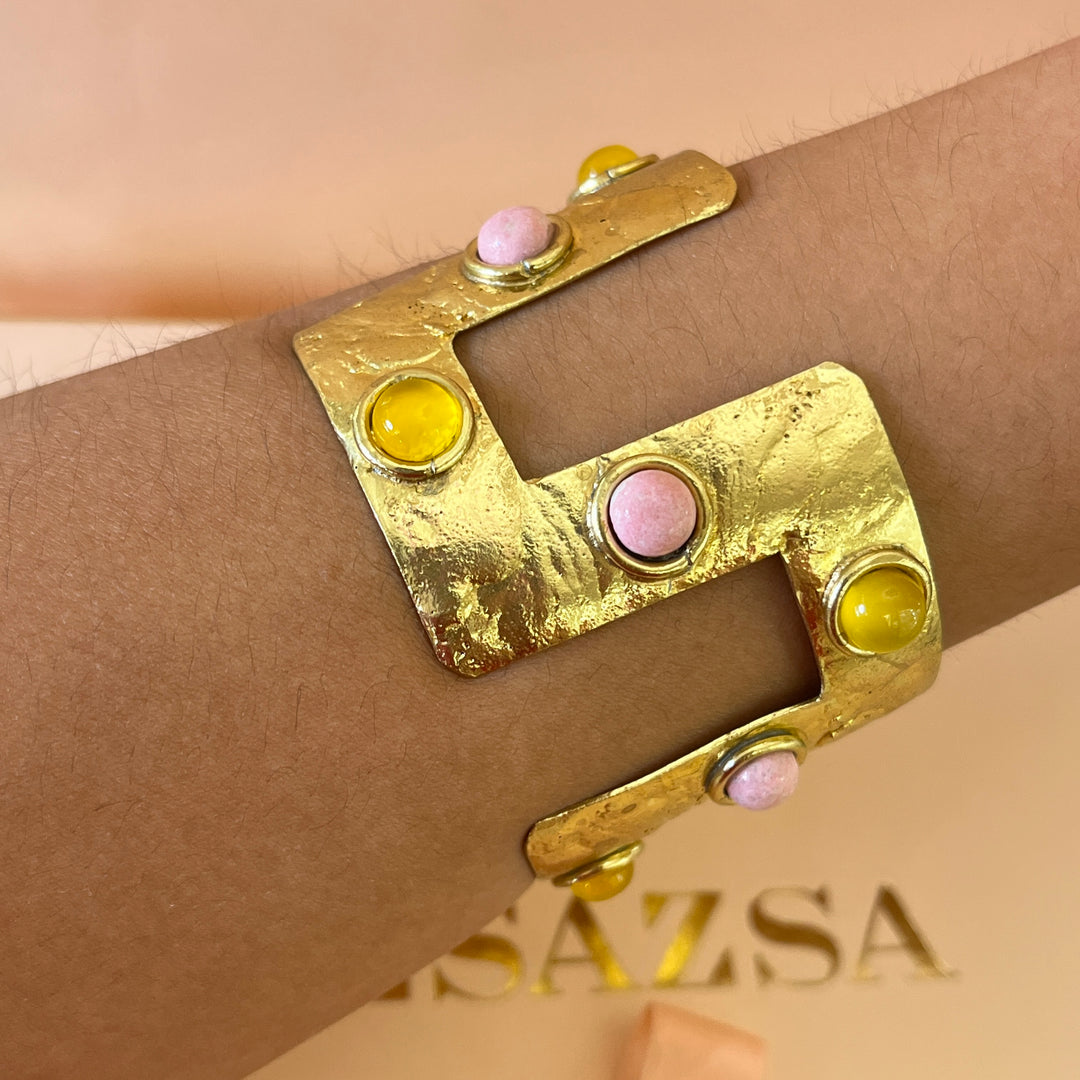 Yellow & light pink handmade set