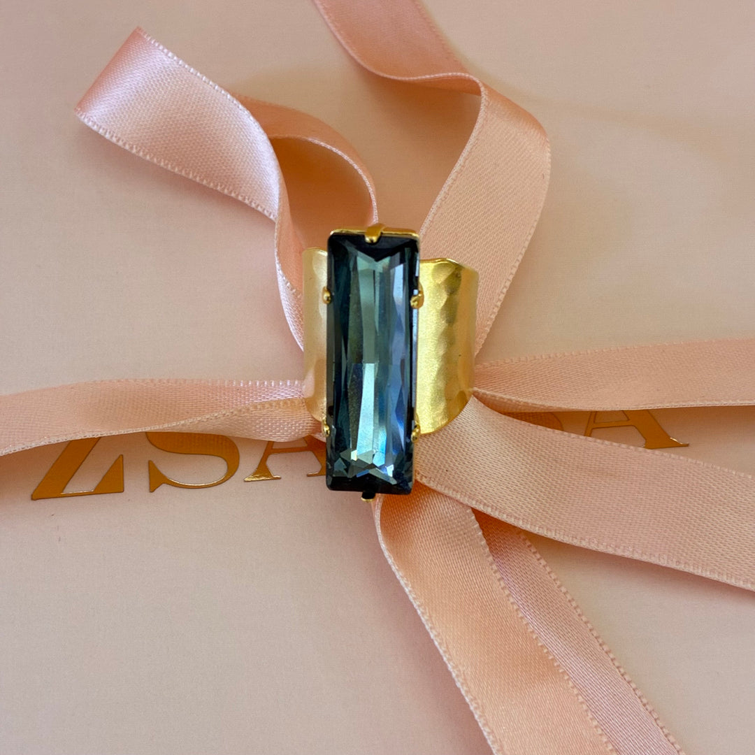 Handmade grey gold plated set