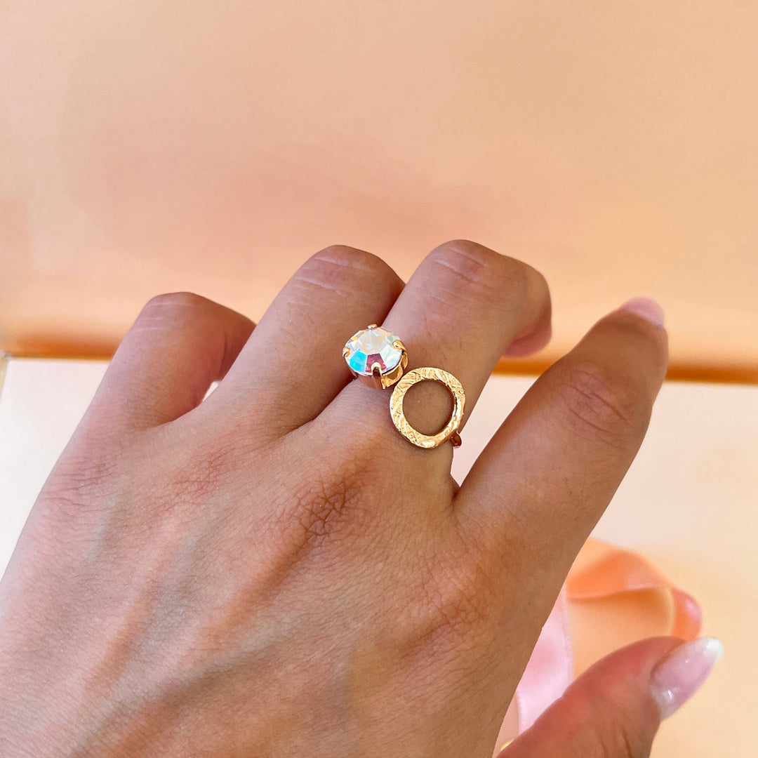 Aurora borealis handmade studs and ring